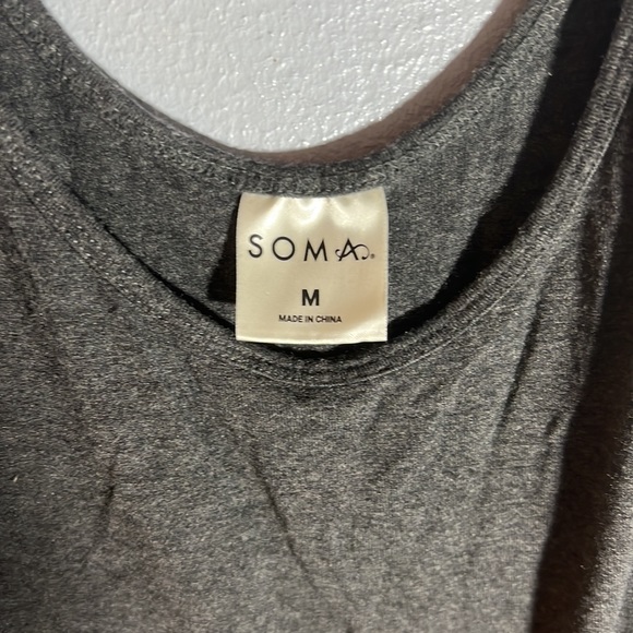 Soma Tank Top Medium Dark Gray Super Soft Relaxed Loose Fit - Picture 3 of 6